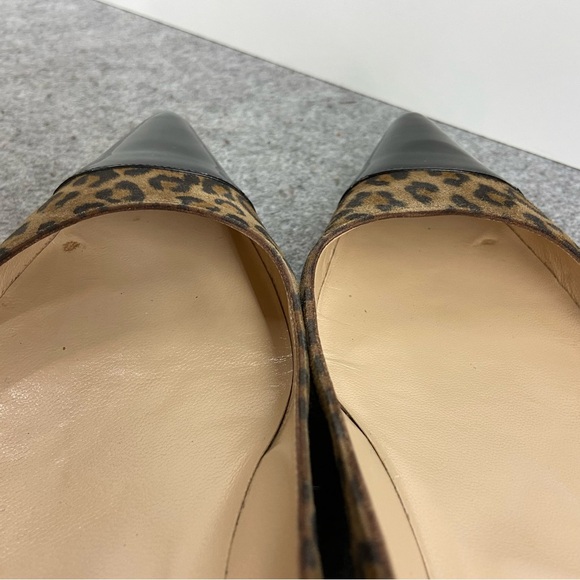 Manolo Blahnik Suede Leopard Print Black Patent Flats Women’s Size 41 - US 9-9.5 - Picture 12 of 13